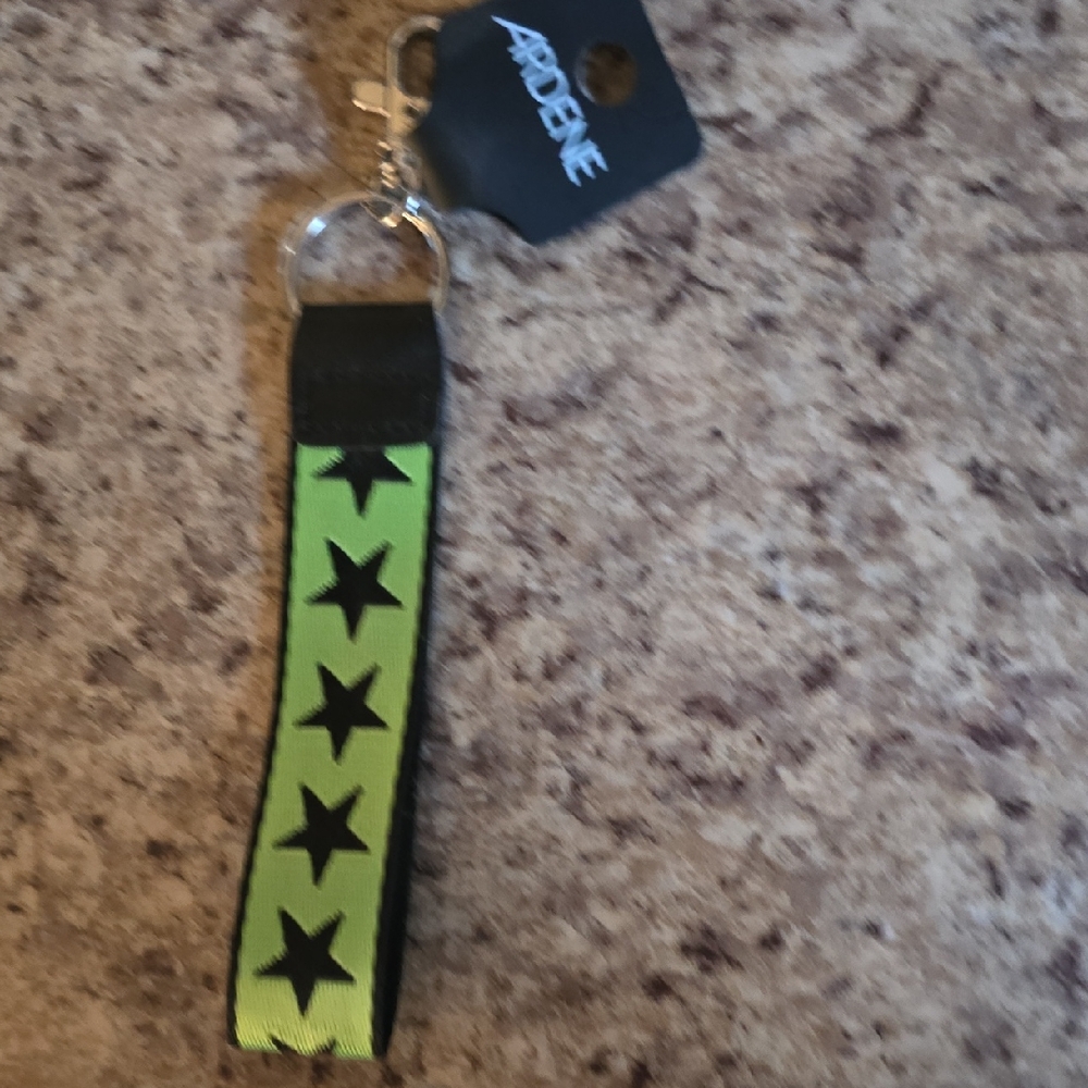 Ardene Neon Green Star Keychain